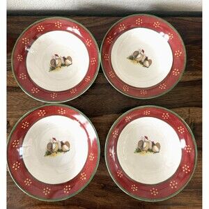 Block Country Farm Cereal Bowl 7-1/4" 1995 Rooster Set of 4 farmhouse